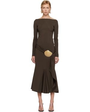 Conner Ives Recycled Spandex Shell Belt Maxi Dress - Black