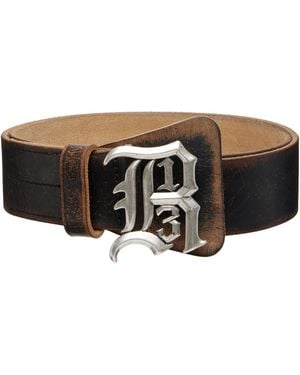 R13 Logo Buckle Belt - Black