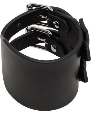 MM6 by Maison Margiela Vegetable Leather Bracelet - Black
