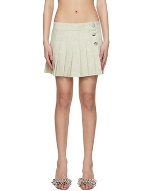 Rabanne Mottled Wool Miniskirt - Black