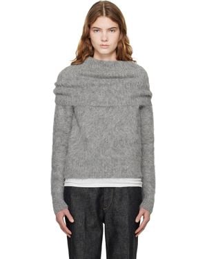TOTEME Funnel Alpaca-Blend Knit Turtleneck - Grey