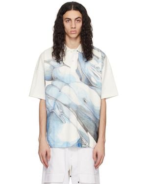 メンズ JW Anderson オフホワイト Fence プリントTシャツ
