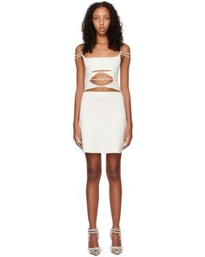 Mach & Mach Off-white Matilde Minidress - Black