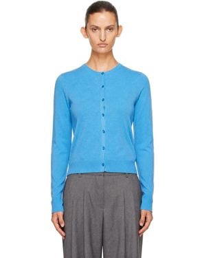Frankie Shop Cardigan Nomi Bleu En Tricot Léger