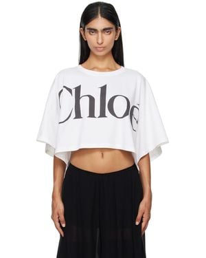 Chloé Cropped Boxy T-Shirt - White