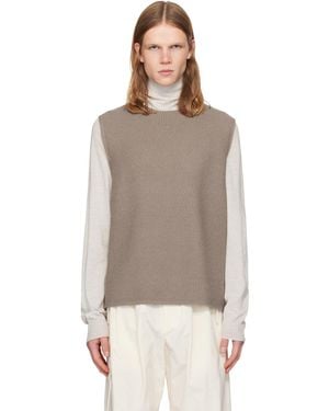 Homme Plissé Issey Miyake Taupe Rustic Knit Vest - Brown