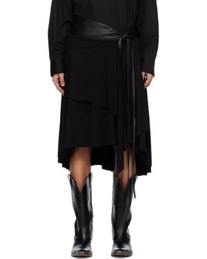 AARON ESH Jersey Wrap Midi Skirt - Black