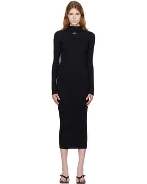 Off-White c/o Virgil Abloh 'Off' Stamp Rib Round Maxi Dress - Black