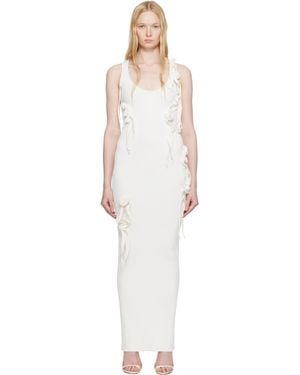 Coperni ホワイト Ribbon Long ニット タンク マキシワンピース - ブラック