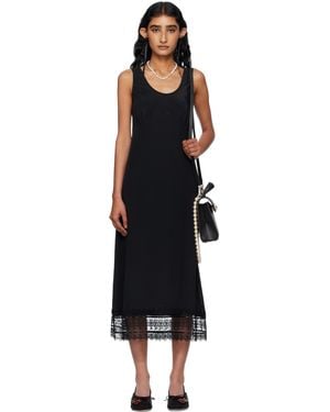 Simone Rocha Trim Slip Midi Dress - Black