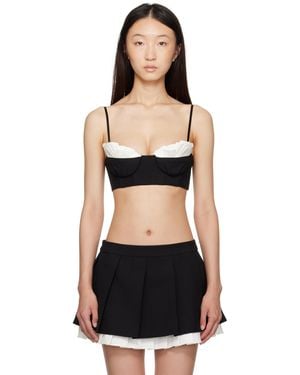 ShuShu/Tong Spaghetti Strap Bralette Top - Black