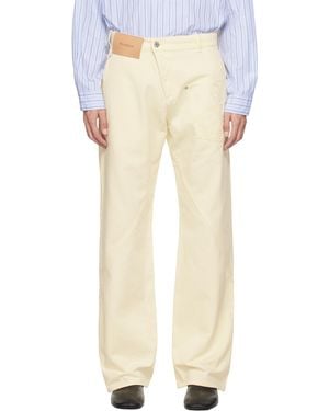 JW Anderson Jean De Travail Jaune À Assemblage Torsadé - Blanc