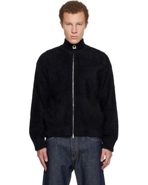 WOOYOUNGMI Hairy Zip-Up Jumper - Black