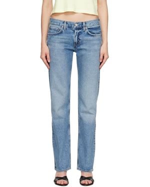Agolde Jean Ajusté Bleu À Taille Basse