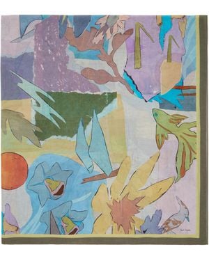 Paul Smith River Collage Scarf - Blue