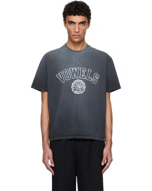 vowels Faded Collegiate T-shirt - Black