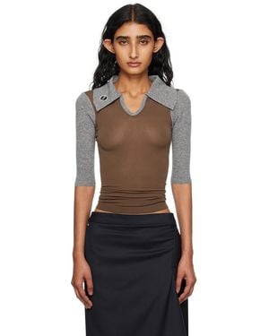 Kiko Kostadinov Khaki & Larissa Knit Polo - Black