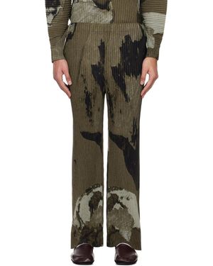 Homme Plissé Issey Miyake Painted Stone Trousers - Black