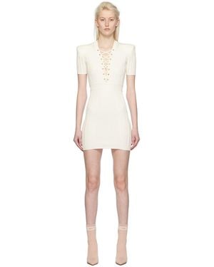 Balmain Laced V-neck Minidress - Black