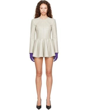 Nicklas Skovgaard Sienne Leather Minidreses - White