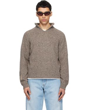 ERL Pull Taupe À Fente - Gris