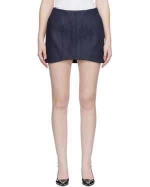 Mugler Raw Denim Miniskirt - Blue