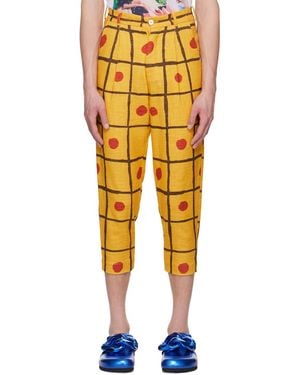 Late Checkout Chequered Trousers - Yellow