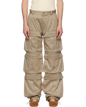 Mugler Cinch Strap Cargo Trousers - Natural