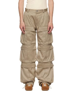 Mugler Pantalon Cargo À Sangles Coulissantes - Neutre