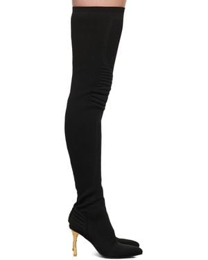 Balmain Engraved Tall Boots - Black