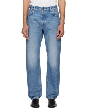 Givenchy Couture Seam Straight Fit Shadow Washed Jeans - Blue