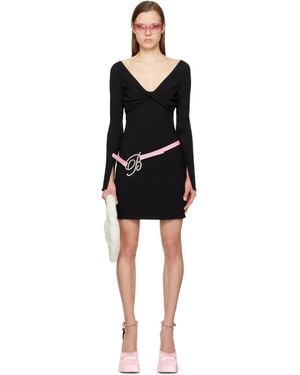 Blumarine Black Twisted Minidress