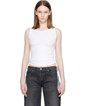 Balmain Jersey Draped Top - White