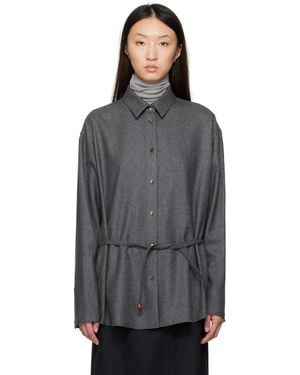 LE17SEPTEMBRE Oversized Belted Shirt - Black