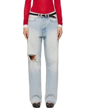 Tonywack Distressed Loose Straight Jeans - Blue