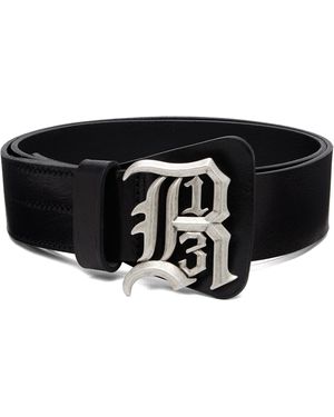 R13 Ceinture Noire À Boucle À Logo