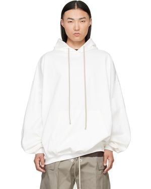 Rick Owens Off- Tower Hun Hoodie - White