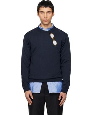 Moschino Superfine Merino Wool Intarsia Jumper - Blue
