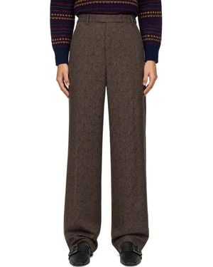 Dries Van Noten Floral Crêpe Trousers - Grey