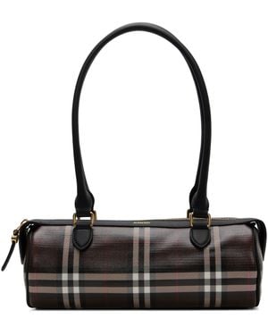 Burberry Mini Check Barrel Bag - Black