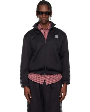 Vetements Biker Cross Tape Zip-Up Track Jacket - Black