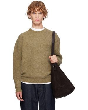 LE17SEPTEMBRE Khaki Textured Alpaca Crewneck Jumper - Green