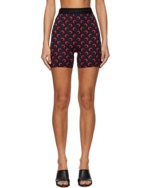 Marine Serre Ssense Exclusive Moon Printed Jersey Biker Shorts - Blue