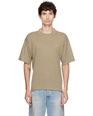 KENZO Khaki Paris Signature' Embroidered T-Shirt - Multicolour