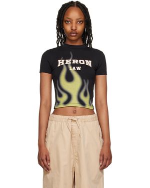 Heron Preston Black 'law Flames' Baby T-shirt