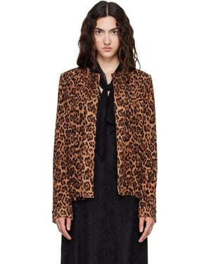 Anna Sui Tan Leopard Cardigan - Brown