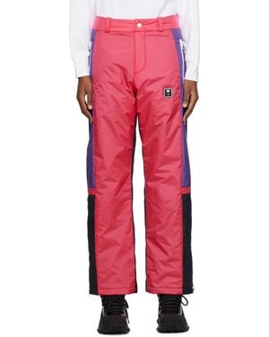 Palm Angels Pink Thunderbolt Ski Pants - Red