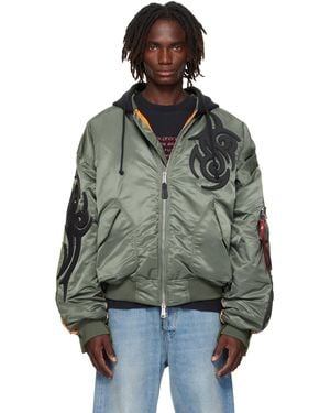 Vetements Khaki Alpha Industries Edition Reworked Bomber Jacket - Black