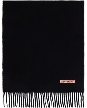 Acne Studios Fringe Wool Scarf - Black