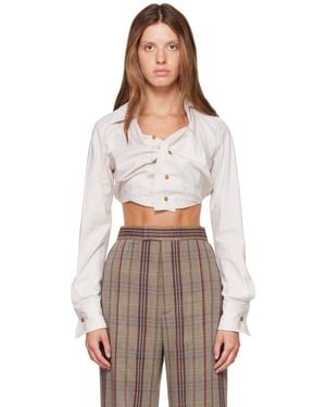 Vivienne Westwood Off- Cropped Drunken Shirt - Brown